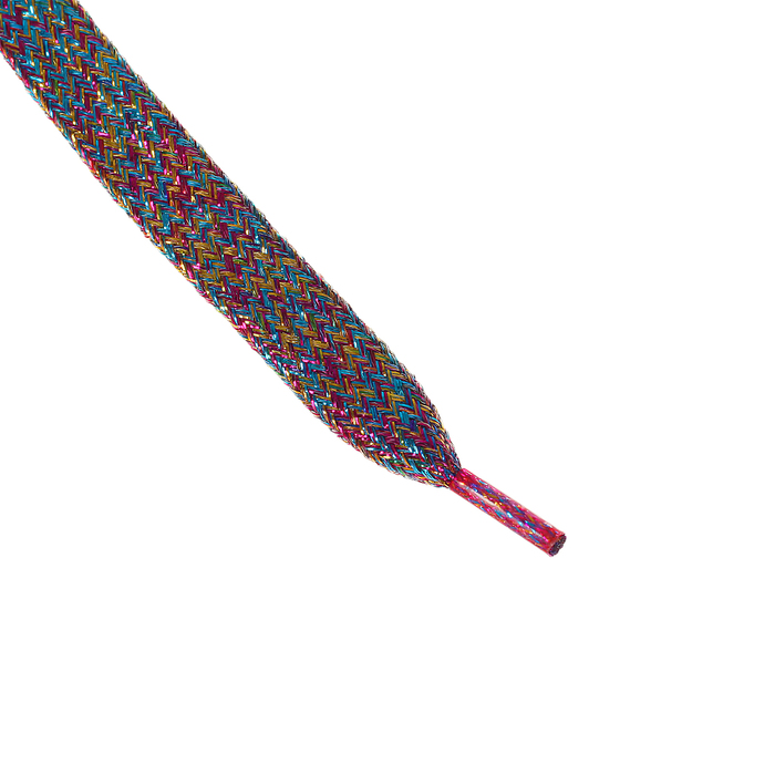 Шнурки с плоск сечением 8мм 110см (пара) тёмн-радуж