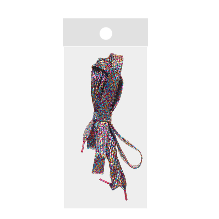 Шнурки с плоск сечением 8мм 110см (пара) тёмн-радуж