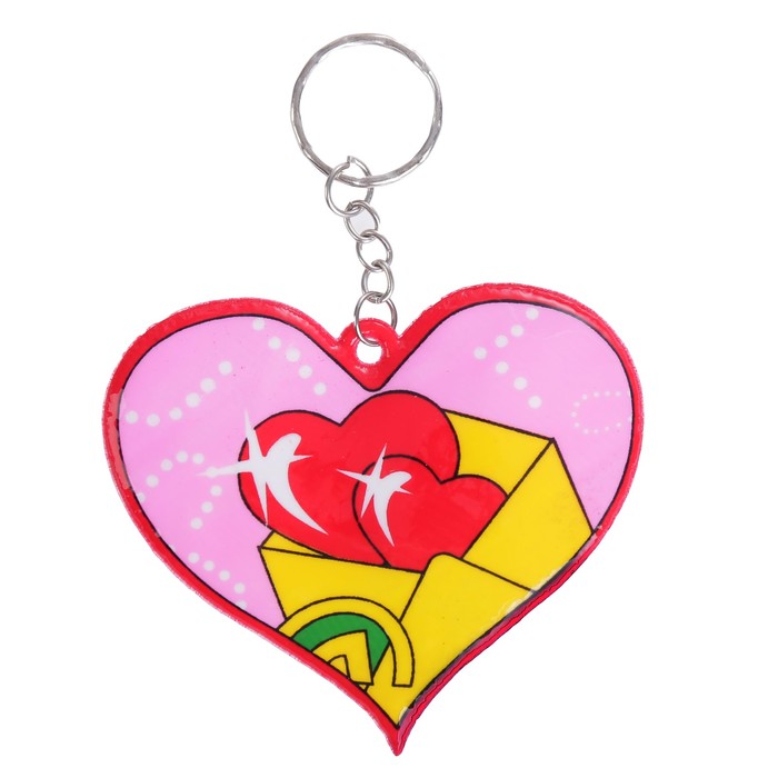 Брелок пластик мягкий "Сердце с розами" МИКС 6,8х8 см