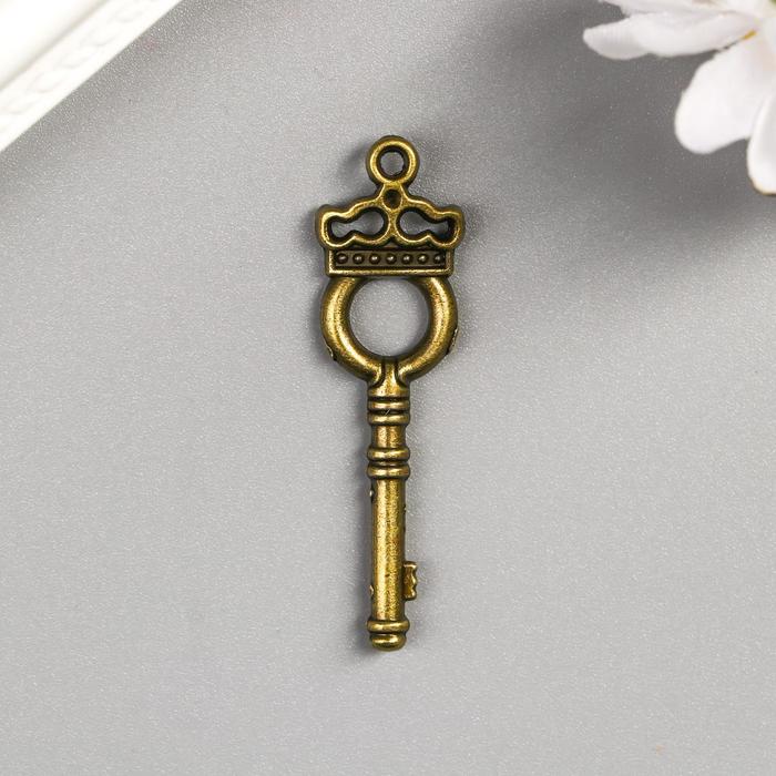 фото Декор металл для творчества "ключ императора" под латунь (g0128) арт узор