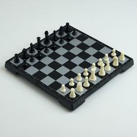 Игра настольная магнитная "Шахматы", фигуры чёрно-белые, 19.5х19.5 см