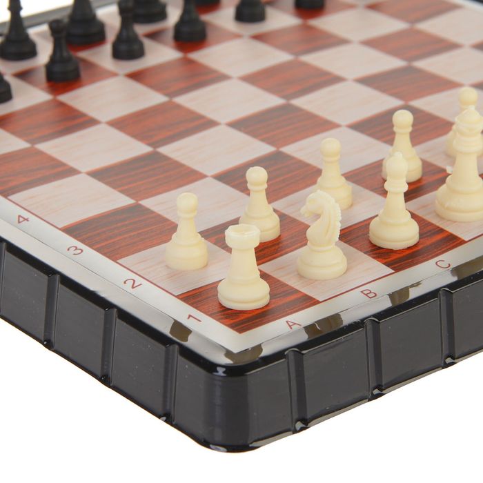 Игра настольная «Шахматы», пластик, чёрно-белые, в коробке, 20х20 см