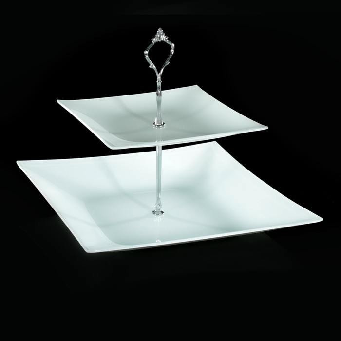 Этажерка 2-ярусная, 19,5х29,5 см, цвет белый, подарочная упаковка