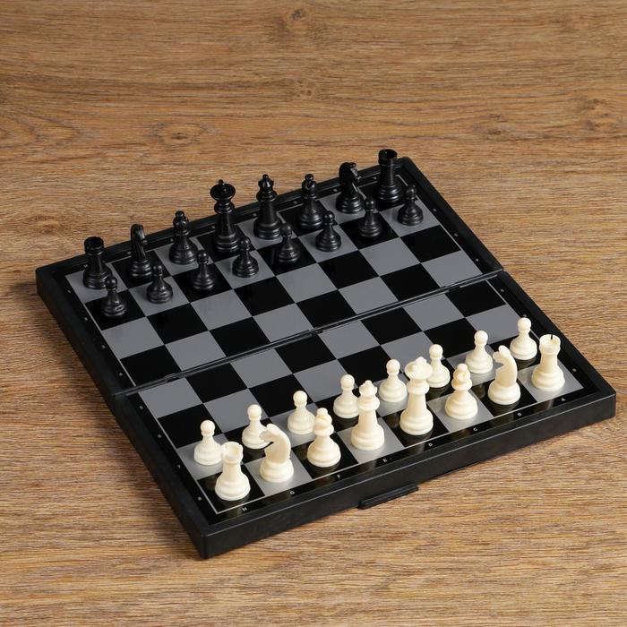 Настольная игра 3 в 1 Зук нарды, шахматы, шашки, магнитная доска 24.5 х 24.5 см