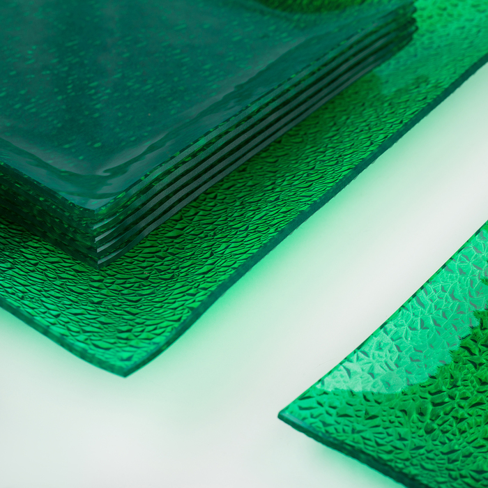 Сервиз столовый, 7 предметов: 1 тарелка 29,5х29,5 см, 6 тарелок 19,5х19,5 см, цвет зелёный, подарочная упаковка