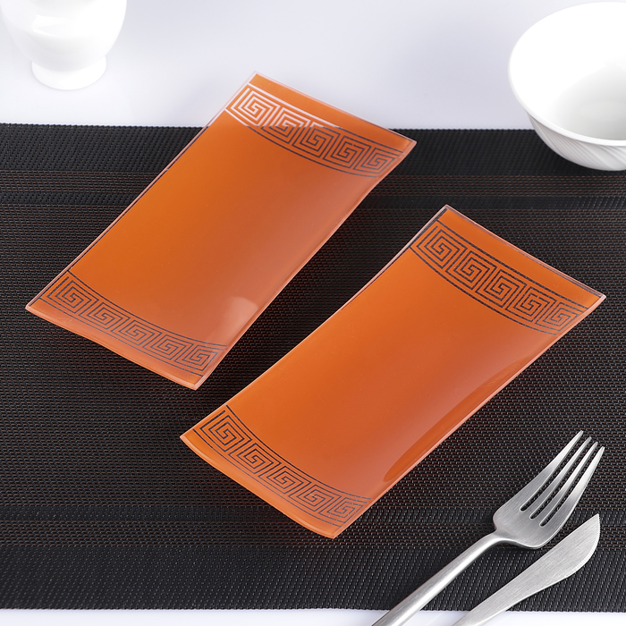 Набор блюд 19х9 см "Версаче", 2 шт, цвет оранжевый, подарочная упаковка