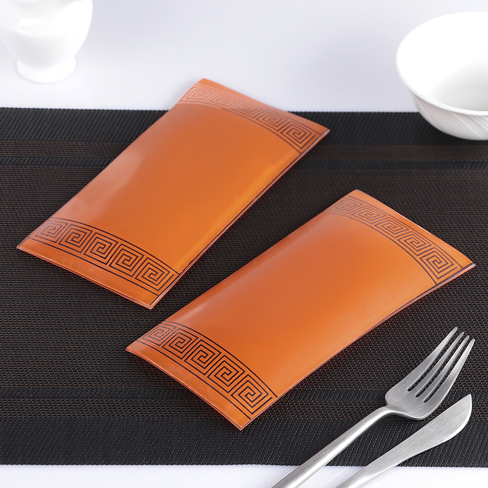 Набор блюд 19х9 см "Версаче", 2 шт, цвет оранжевый, подарочная упаковка