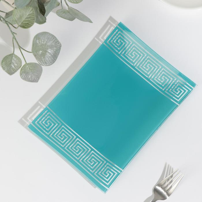 Блюдо 23,5х17 см "Версаче", цвет бирюзовый, подарочная упаковка