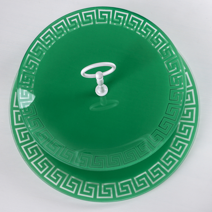 Этажерка 2-ярусная 24х30 см "Версаче", цвет зелёный, подарочная упаковка