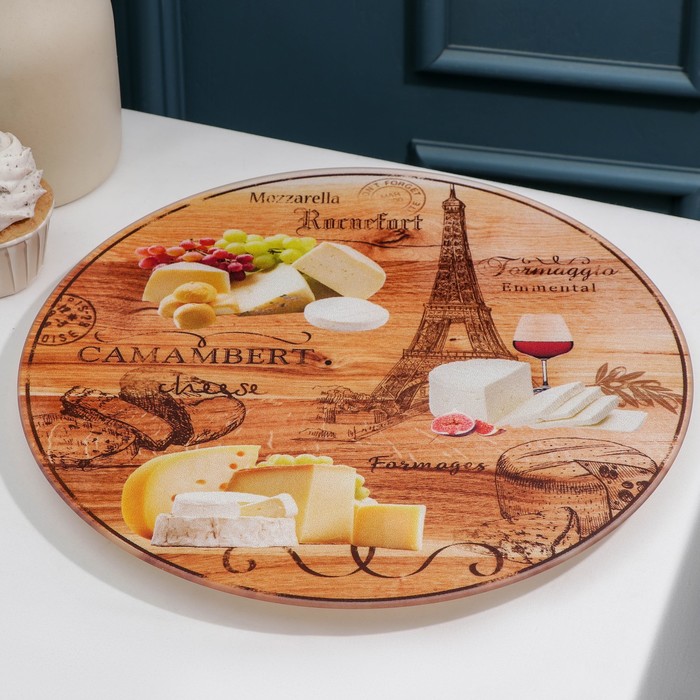 Блюдо вращающееся для торта 30 см "Сыр. Париж", подарочная упаковка