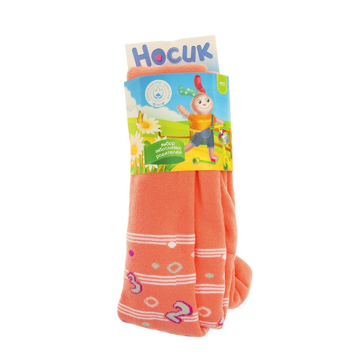 Колготки детские плюшевые 7с931 цвет коралл, рост 74-80