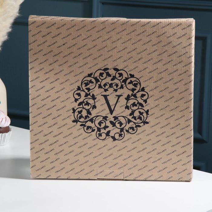 Блюдо 30 см "Версаче", с лопаткой, цвет бежевый, подарочная упаковка