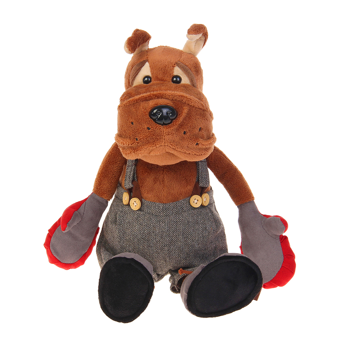 Мягкая игрушка "Бульдог Рокки в перчатках", 23 см