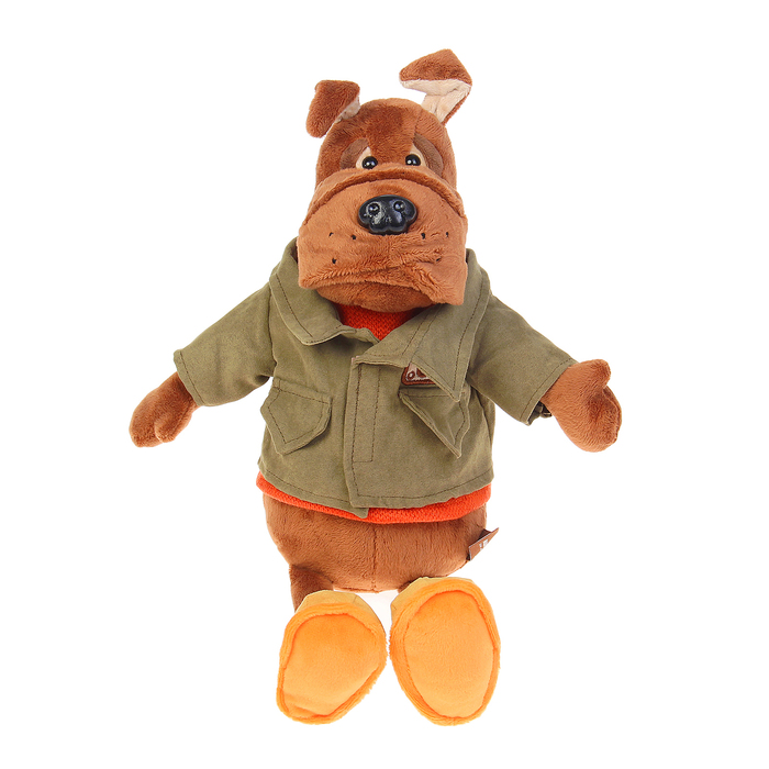 Мягкая игрушка "Бульдог Рокки в куртке", 28 см