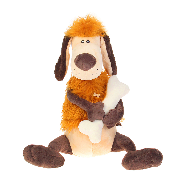Мягкая игрушка "Пес Робинзон с косточкой", 36 см