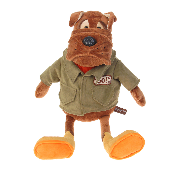 Мягкая игрушка "Бульдог Рокки в куртке", 37 см