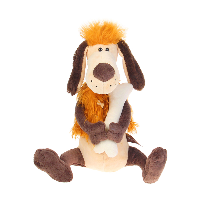 Мягкая игрушка "Пес Робинзон с косточкой", 28 см