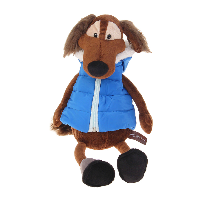 Мягкая игрушка "Пёс Шерлок в жилетке", 28 см