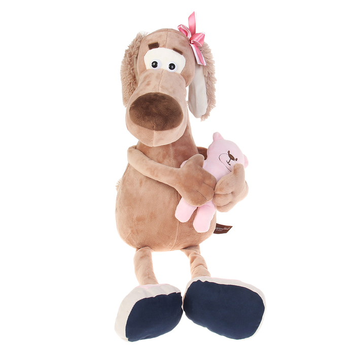 Мягкая игрушка "Собачка Мила с мишкой", 36 см