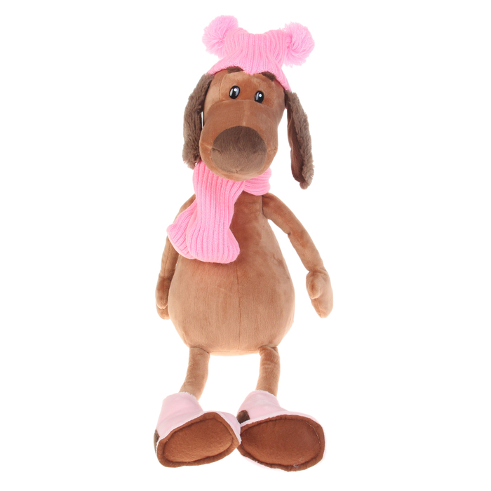 Мягкая игрушка "Собачка Ксюша" в шапке, 36 см