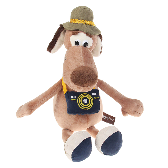Мягкая игрушка "Пес Барбос с фотоаппаратом", 28 см