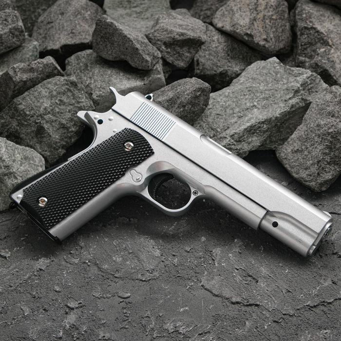 пистолет страйкбольный stalker sc1911p кал 6 мм пластиковый корпус до 105 м с Пистолет страйкбольный Galaxy Colt 1911, серебристый, кал. 6 мм
