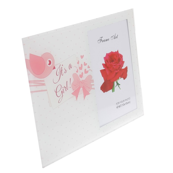 Фоторамка стекло 10х15 см "Для малышки" 17х22 см