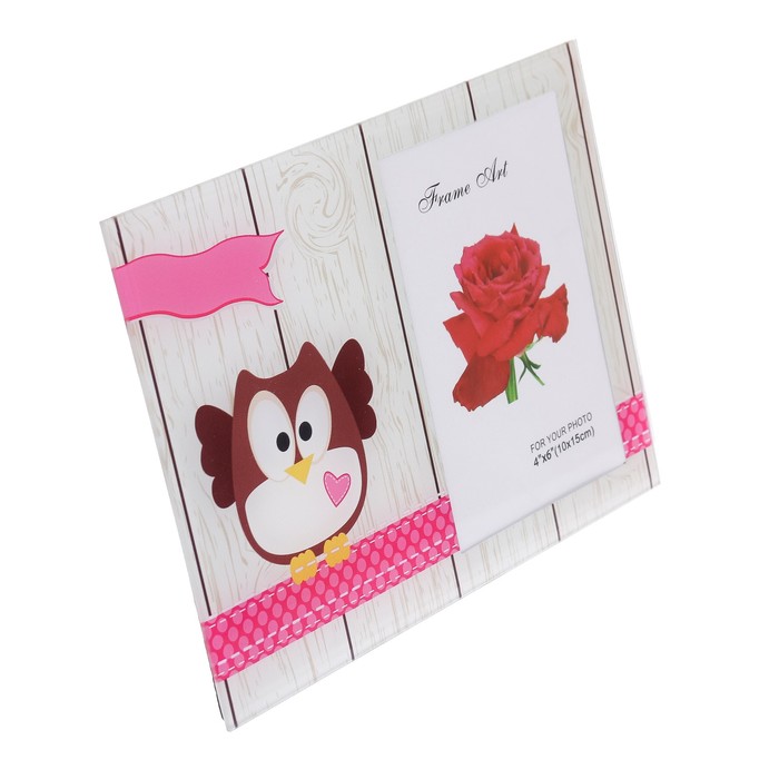 Фоторамка стекло 10х15 см "Радостная сова" 17х22 см