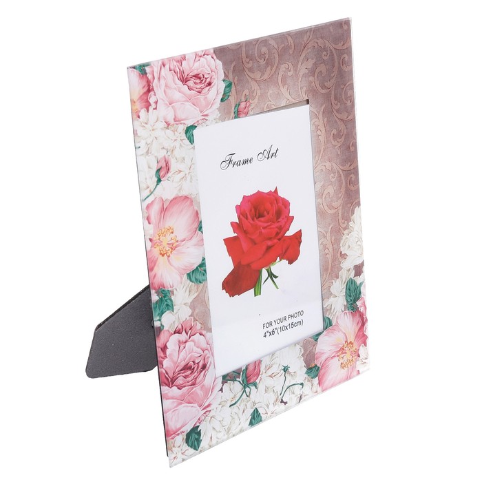 Фоторамка стекло 10х15 см "Пышные пионы" 22х17 см
