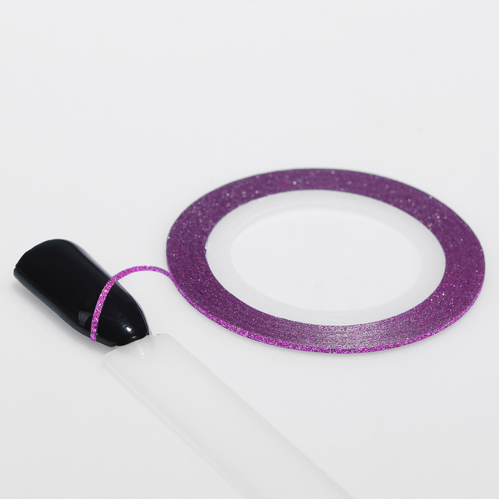 Лента фольгированная клеевая для ногтей "Блёстки", 0,1см, 10м, цвет розовый