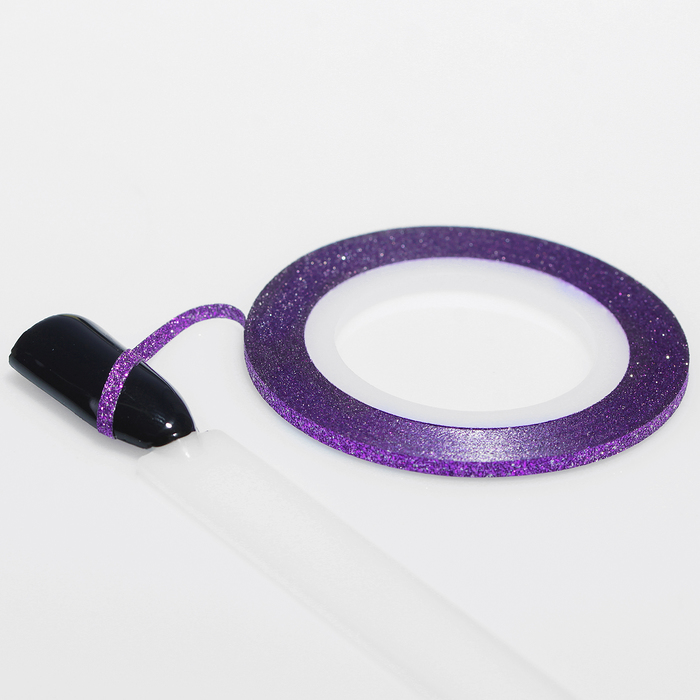 Лента фольгированная клеевая для ногтей "Блёстки", 0,2см, 10м, цвет фиолетовый