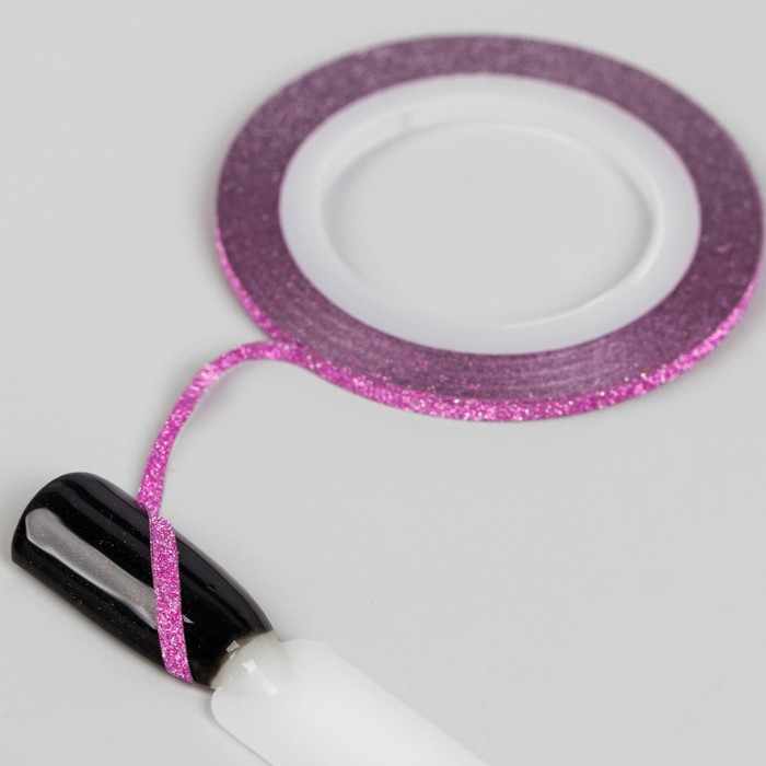 Лента фольгированная клеевая для ногтей "Блёстки", 0,2см, 10м, цвет розовый