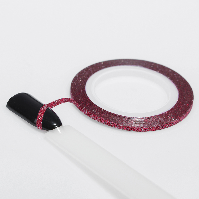 Лента фольгированная клеевая для ногтей "Блёстки", 0,2см, 10м, цвет красный