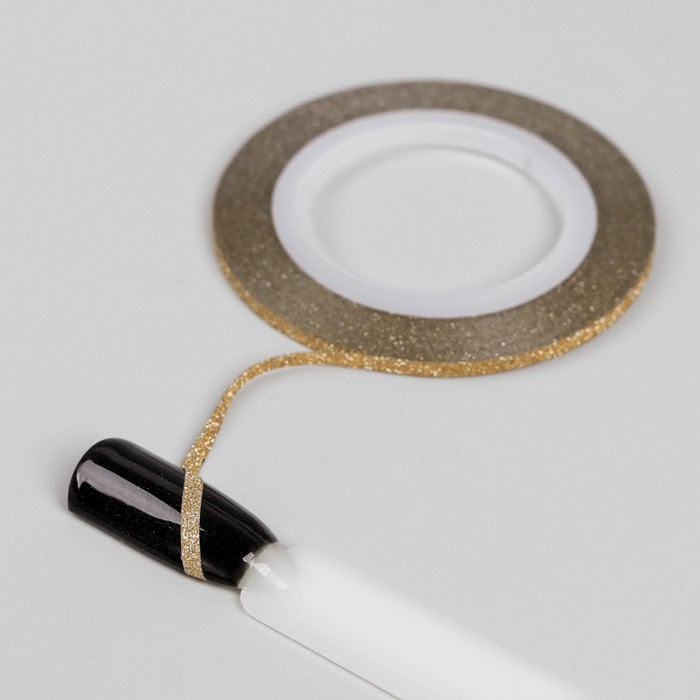 Лента фольгированная клеевая для ногтей "Блёстки", 0,2см, 10м, цвет бронзовый