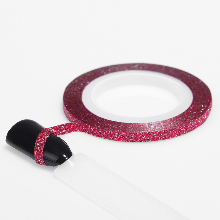 Лента фольгированная клеевая для ногтей "Блёстки", 0,3см, 10м, цвет красный