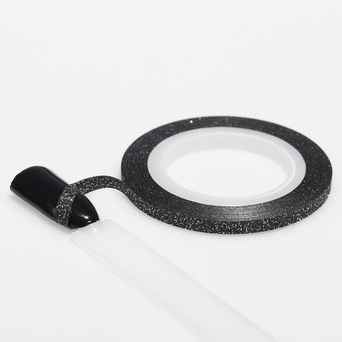 Лента фольгированная клеевая для ногтей "Блёстки", 0,3см, 10м, цвет чёрный