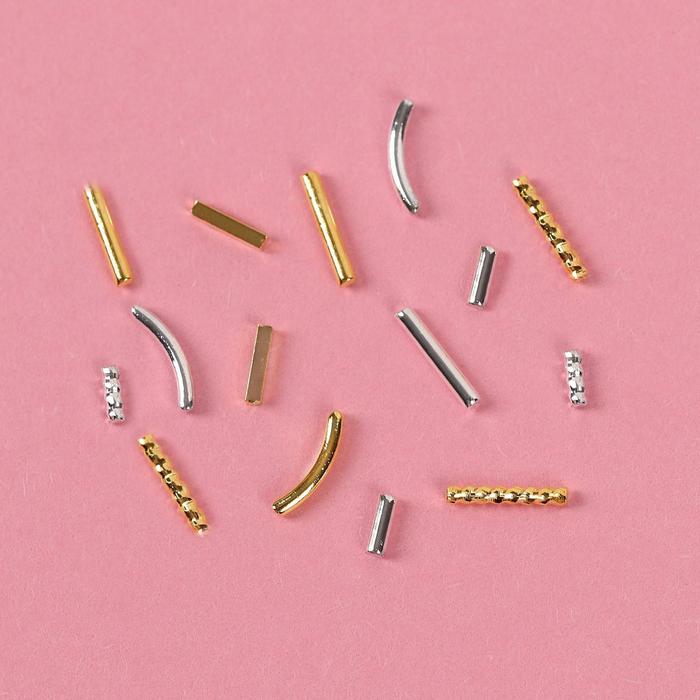 Декоративный элемент "Полоска, полуовал", цвет серебряный/золотой