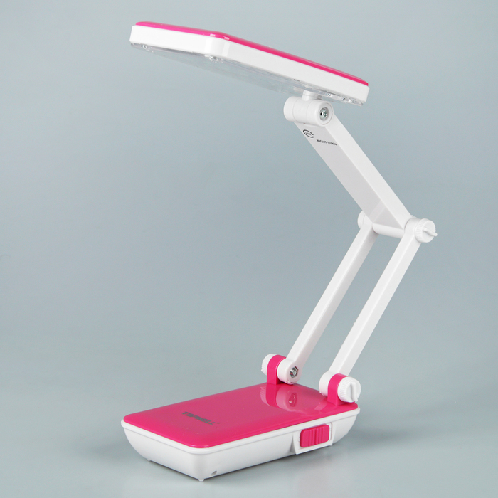 Лампа настольная складная LEDх24 АКБ "Трансформер" розовая 13,5х6х7,5 см