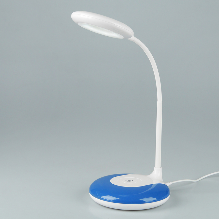 Лампа настольная сенсорная LED 3Вт USB 3АА "Озон" бело-синяя 30х13х13 см