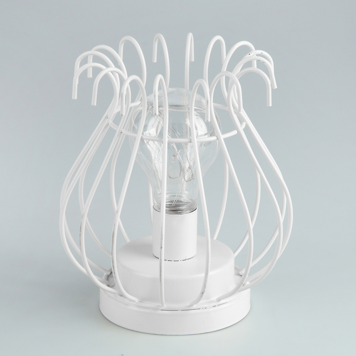 Лампа настольная лофт "Окури" белая от батареек 3xАА 16,5х15х15 см