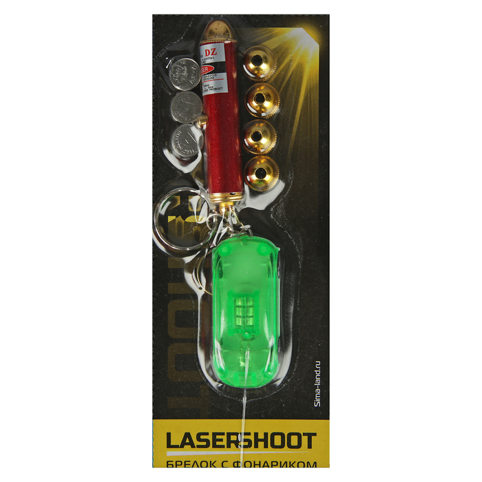 Фонарик свет+лазер 5 насадок "Машинки" МИКС 16,5х6,5х1 см