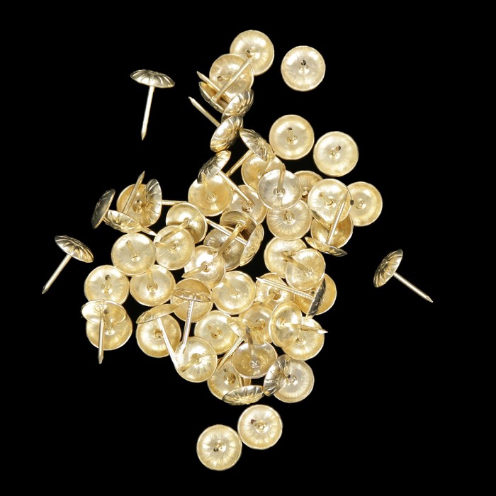 Набор декоративных гвоздиков &quot;Цветок&quot; под золото (набор 60 шт) 1,6х1,1 см