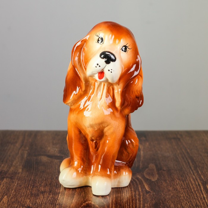 Копилка "Спаниель" глазурь, коричневый