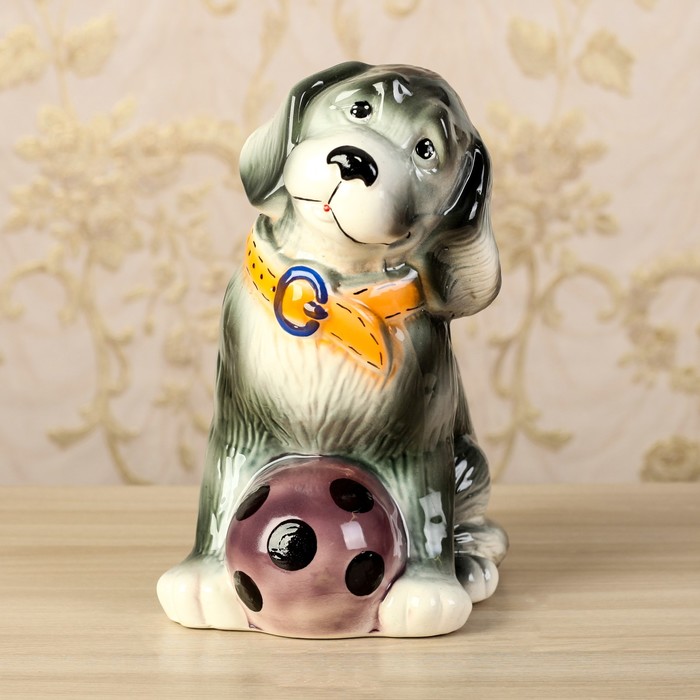 Копилка "Ретривер" глазурь, серый