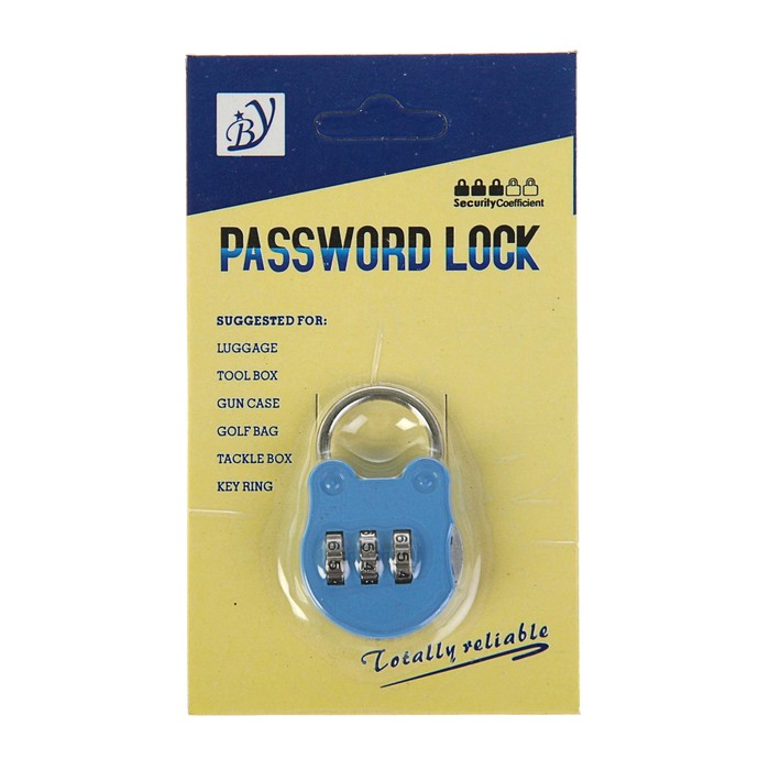 Замок навесной кодовый, Type 9, синий