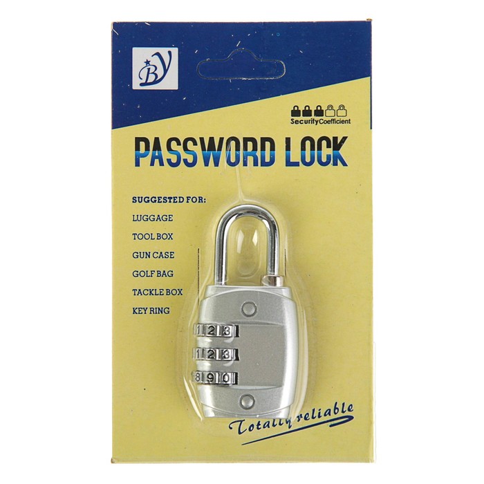 Замок навесной кодовый, Type 25, серый