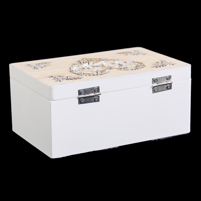 Шкатулка дерево с делениями "Любовь в сердце" 7,5х17х11 см