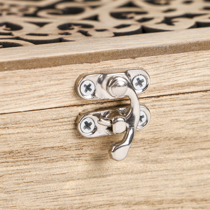 Шкатулка дерево с делениями "Сердца" 7,5х17х17 см