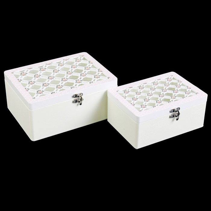 Шкатулка дерево "Розарий" (набор 2 шт) 7,5х17х12 см 9х20х15,5 см