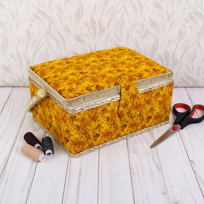 Шкатулка для рукоделия "Осенние листья" 12х24х18 см